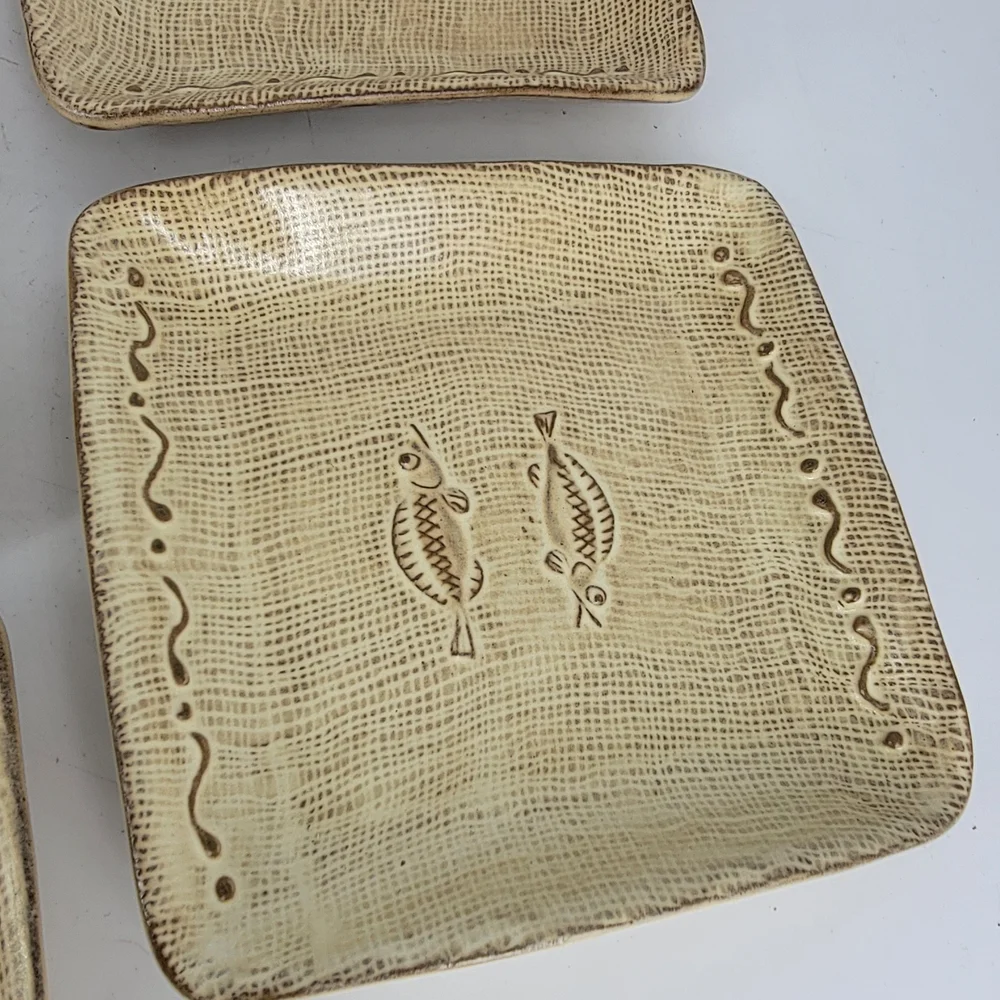 Elegant Tan Square Plates‎ Set